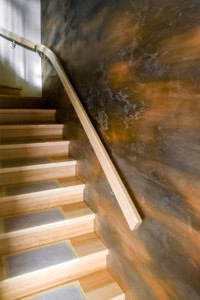 Treppenhaus Malerarbeiten und Wandgestaltung im Eigenheim Neubau - Die